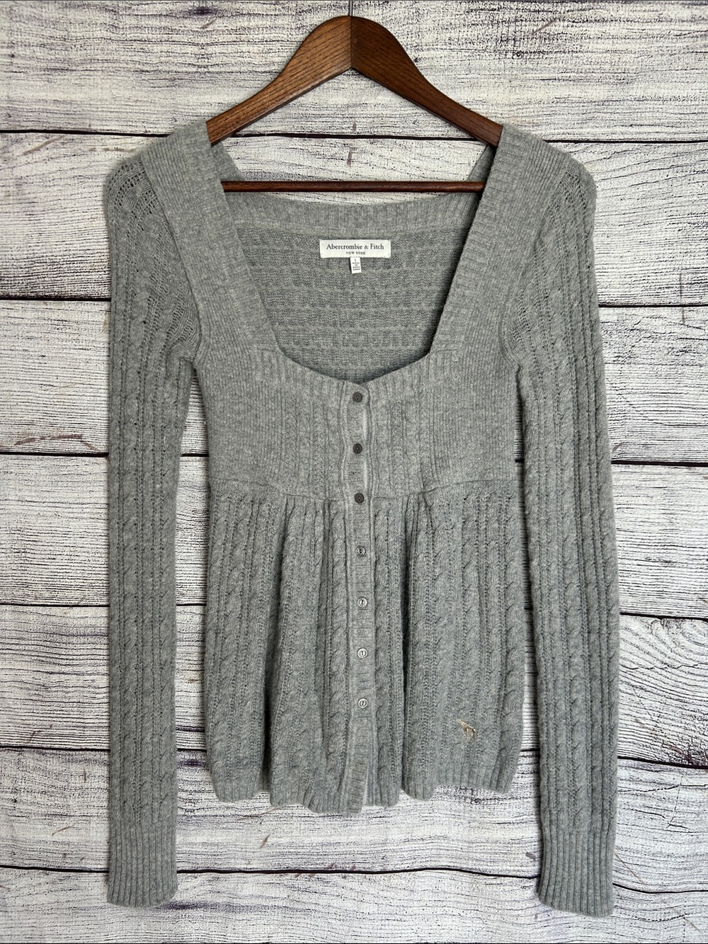 Abercrombie & Fitch vintage Y2K babydoll rabbit hair blend sweater size large